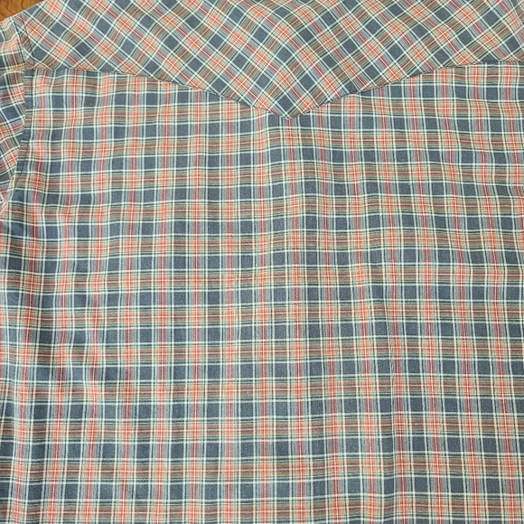 Vintage Western Pearl Flannel Plaid Double Pocket Blue Frontier Shirt Mens XL - Picture 9 of 12